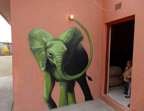 نقاشي هاي ديواري فالكو كريستوفر در افريقاي جنوبي با موضوع فيل